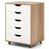 Containerul de rulare cu 5 sertare Servieta mobila cu roti 48 x 39,5 x 65,5 cm Natura
