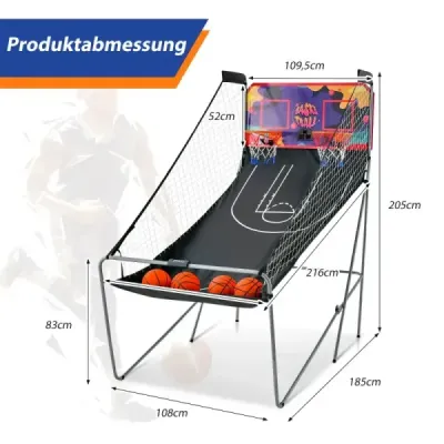 Baschet Machine Joc pliabil de baschet arcade cu 2 coșuri violet
