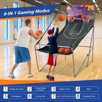 Baschet Machine Joc pliabil de baschet arcade cu 2 coșuri violet