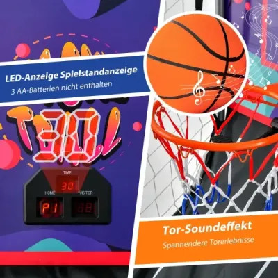 Baschet Machine Joc pliabil de baschet arcade cu 2 coșuri violet