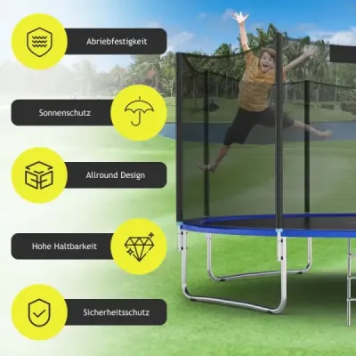 Plasa de siguranta pentru trambulina de gradina plasa de rezerva afara cu fermoar si catarame Ø 366 cm
