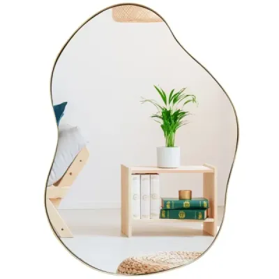 Oglindă asimetrică de perete cu perete spate premium Oglindă cu formă neregulată 78 x 56,5 cm
