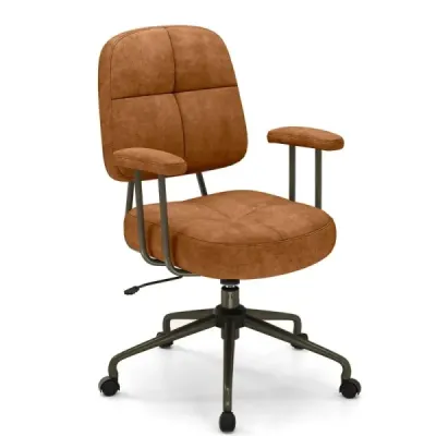 Scaun ergonomic scaun pivotant birou cu brațe și role scaun calculator înălțime căptușită reglabil