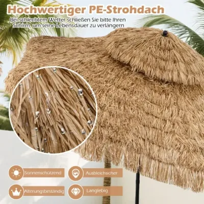 Hawaii Parasol cu dublu acoperis Neigable Strawshade Gardenshade Straw Beach umbrela