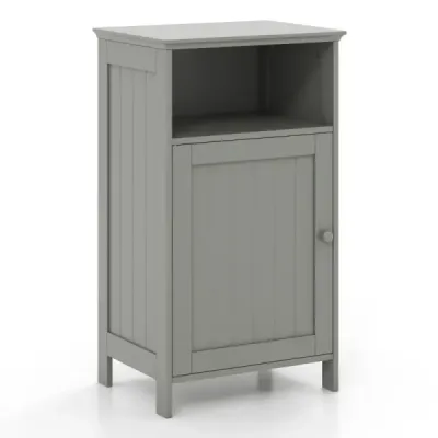 Dulap baie cu ușă & raft reglabil Raft multifuncțional Freestanding Gri