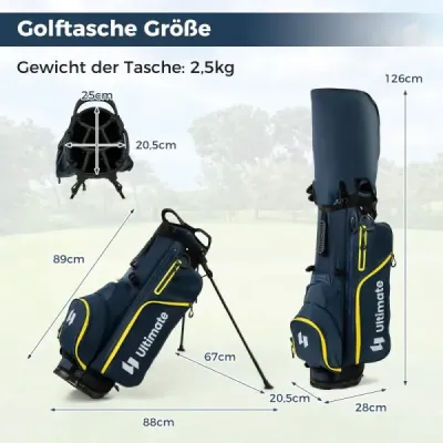 15 bucăți Set complet club de golf set de golf cu sac de golf & galben curcubeu