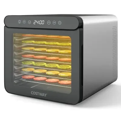 600W Dörrautomat mit 7 Edelstahl-Schalen Dörgeräte mit 24H Timer & 30-75°C 34 x 40,5 x 32 cm