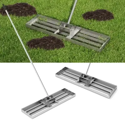 Lawn Nivelliers cu mâner ergonomic peluze metalice nivelling Flatbed gazon instrument argint