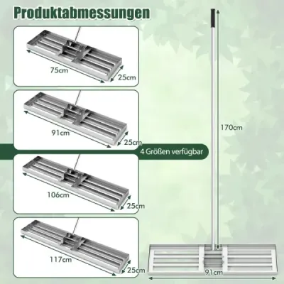 Lawn Nivelliers cu mâner ergonomic peluze metalice nivelling Flatbed gazon instrument argint