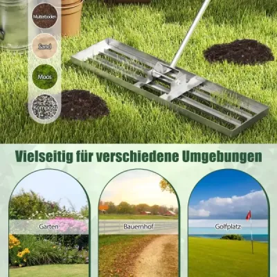 Lawn Nivelliers cu mâner ergonomic peluze metalice nivelling Flatbed gazon instrument argint