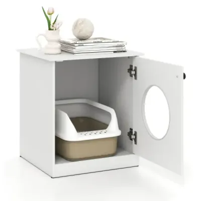 closet pisica WC cu usa & mare intrare alb 51 x 47 x 57 cm
