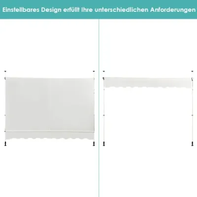 Canopie Protectie solara cu inaltime manuala de manivela reglabila 250 x 120 cm Bej