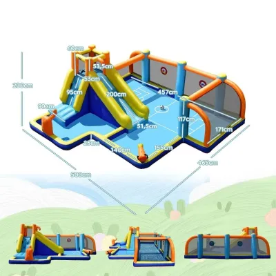 gonflabil Hüpfburg cu Blower Giant gonflabil Slide de apă în Fotbal Design colorat