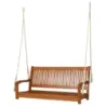 balansoar Swing eucalipt cu 2 frânghii robuste 126 x 62 x 60 cm