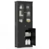 Cabinet de baie cu 4 usi si sertar Negru 60 x 30 x 160 cm