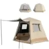 Cort pop-up-camping cu Holder automat &amp; sac de transport dublu-strat Cabin Cort Bej