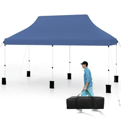 300 x 600 cm pop-up cort pliabil cort eveniment cu sac de transport albastru