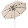 Umbrela de 300 cm cu umbrela de gradina LED cu manivela si volant pe ambele parti pliabile cu 35°