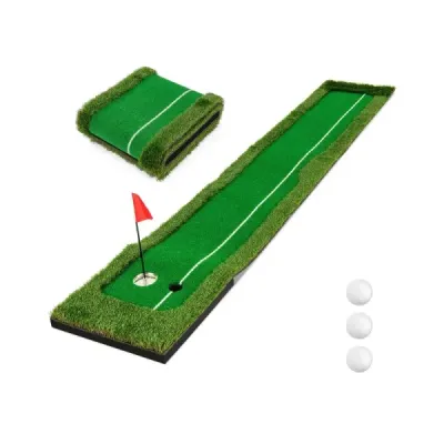 300 cm Curățare golf mat Golf de formare mat cu 3 mingi de golf și 2 dimensiuni găuri Mat de formare Golf pliabil