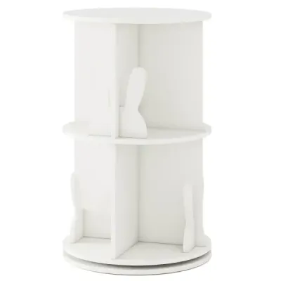 rack pentru copii cu 2 nivele si partitii iepure 360 grad 40 x 40 x 65cm Alb
