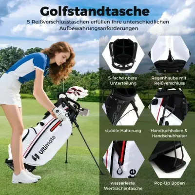 Femeii complet Golf Club Set 15 Partges Golf Set dreptaci cu sac de golf & Rain Hood Red