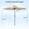 Ø270 cm Parasol cu manivela Side cu 35° Umbrela de grădină Knickable Umbrela de terasă Brown
