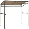 Pavilion grilă cadru metalic rezistent la vreme cu cârlige de raft 216 x 134 x 211 cm Brown