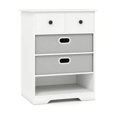 piept de sertare cu rafturi deschise noptii masa de depozitare piept 58 x 42 x 75 cm alb