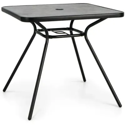 Masa de gradina cu partea de sus a mesei de marmura artificiala cu gaura ecran 80 x 80 x 72.5 cm