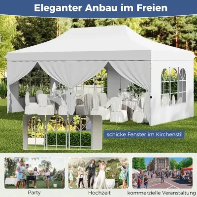300 x 600 cm mare cort eveniment cu 6 ziduri laterale reglabile înălțime party cort alb