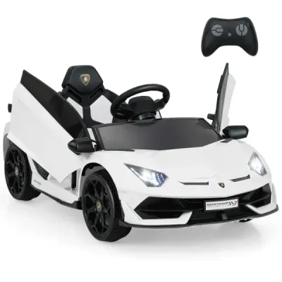 Lamborghini masina electrica pentru copii vehicul pentru copii cu 2.4G telecomanda & LED Vehicul electric Spotlight alb