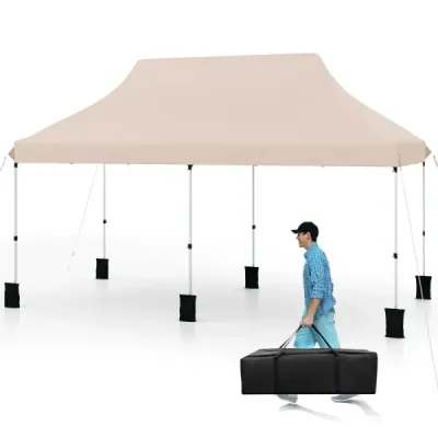 3 x 6 m Pavilion cu sac de transport pliere pavilion înălțime reglabil partid cort pavilion Bej