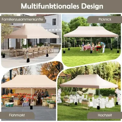 3 x 6 m Pavilion cu sac de transport pliere pavilion înălțime reglabil partid cort pavilion Bej