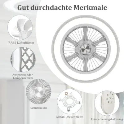Ventilator pentru tavan φ48cm cu iluminare și control la distanță