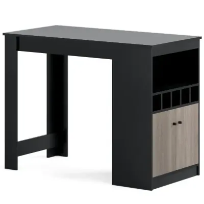 Bucătărie Masa bar cu rafturi vin & compartimente deschise & 2 usi bucatarie tejghea 2 persoane