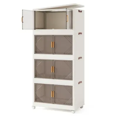 Cutii de depozitare 284L cu recipiente de depozitare stivabile capac cu role & usi