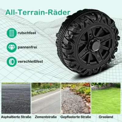Vehicul electric cu comandă la distanță și roți off-road și lumini LED Camion Negru jucărie