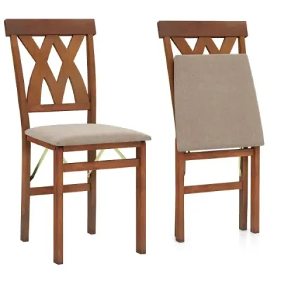 2 Set scaune dining scaun de bucatarie pliabil cu scaun pliant scaun capitonat Beistellstuh Brown
