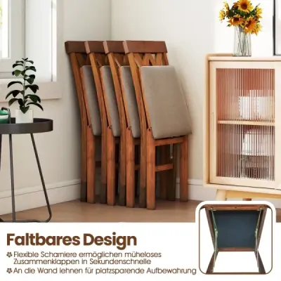 2 Set scaune dining scaun de bucatarie pliabil cu scaun pliant scaun capitonat Beistellstuh Brown