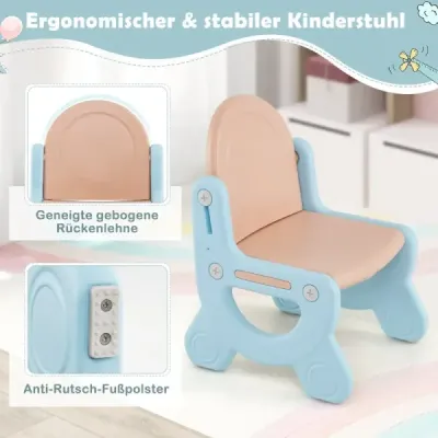 Personal pentru copii cu scaun Panou pentru copii reglabil și pliabil cu Whiteboard & Storage Box Blue