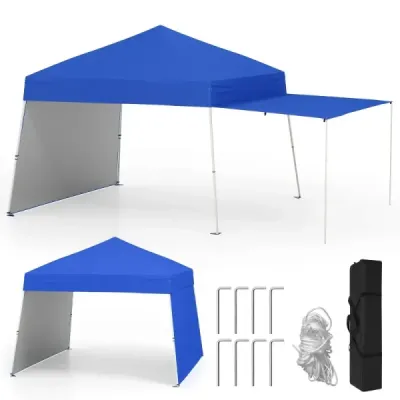 Pavilion pop-up 430 x 280cm cu 2 pereţi laterali decapotabili până la bleu