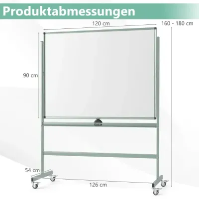 Dublu Sided Mobile Whiteboard Înălţime reglabilă Magnetic Whiteboard Whiteboard
