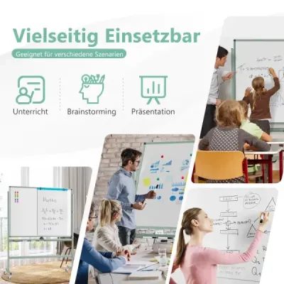 Dublu Sided Mobile Whiteboard Înălţime reglabilă Magnetic Whiteboard Whiteboard