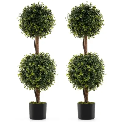 2er Set Art planta verde Arbore de arta cu ghiveci si brazda masiva