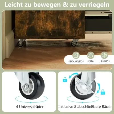 Container de rulare cu 5 sertare servieta mobila cu roti container birou Brown
