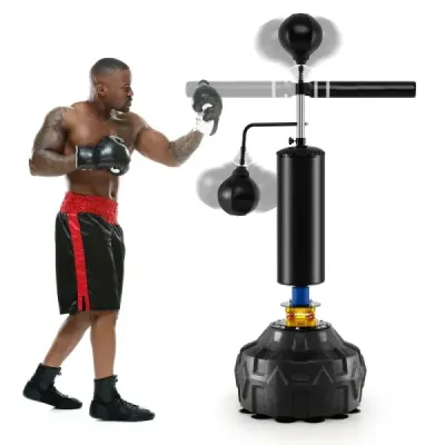 173-213 cm Höhenverstellbarer Boxsack Standboxsack 360 ° Reflexstange mit 2 Speedbällen