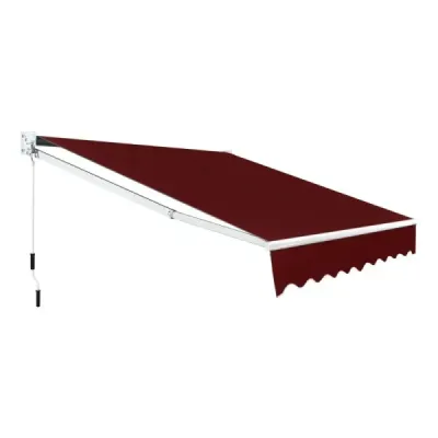 2,5 x 2 m braț articulat coperta cu UV & materiale rezistente la apă și manivelă soare vin roșu
