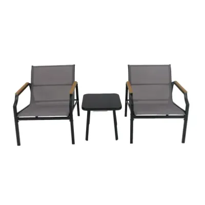 3-TLG. Mobilier pentru grădină Set cu 2 scaune si masa Mobilier Balcon Set gradina