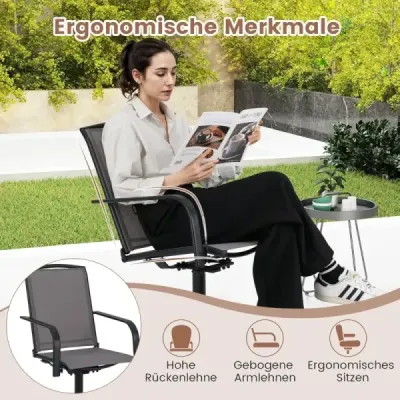 2 Set 360° Scaune de gradina rotativa cu scaune de tesatura de uscat rapida