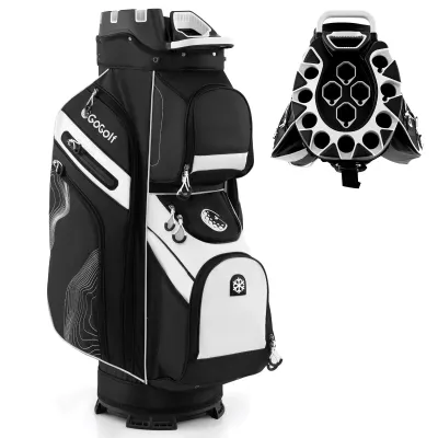 Pungă de golf cu 14 el divizare & care transportă curea & capotă de ploaie & 11 saci de golf ușor sac negru